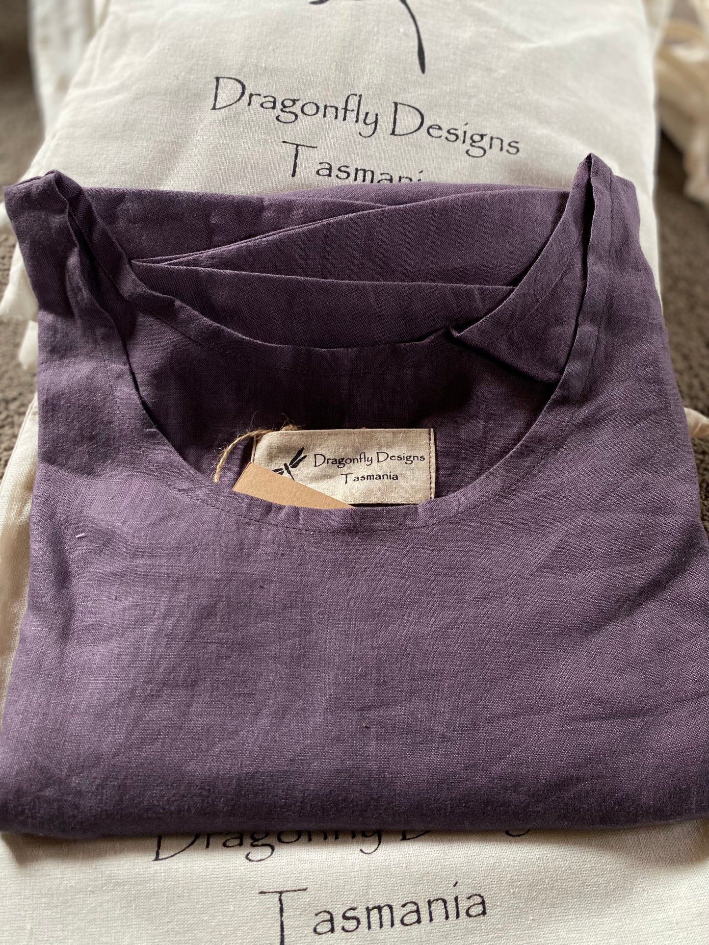 Zeb Tunic- Australian Designed Handmade Linen Clothing -Dragonfly Tasmania