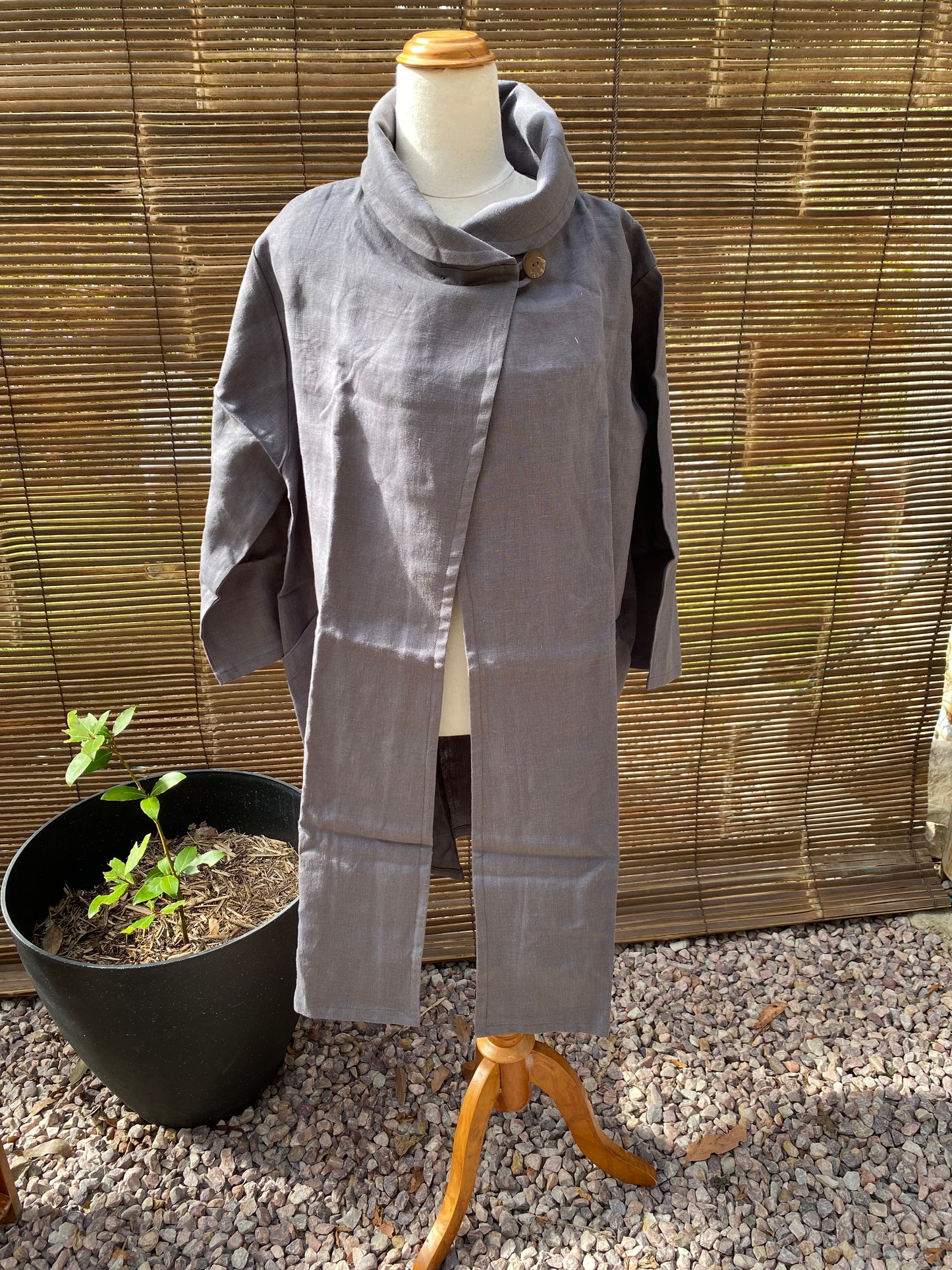 Duster Coat- Australian Designed Handmade Linen Clothing -Dragonfly Tasmania