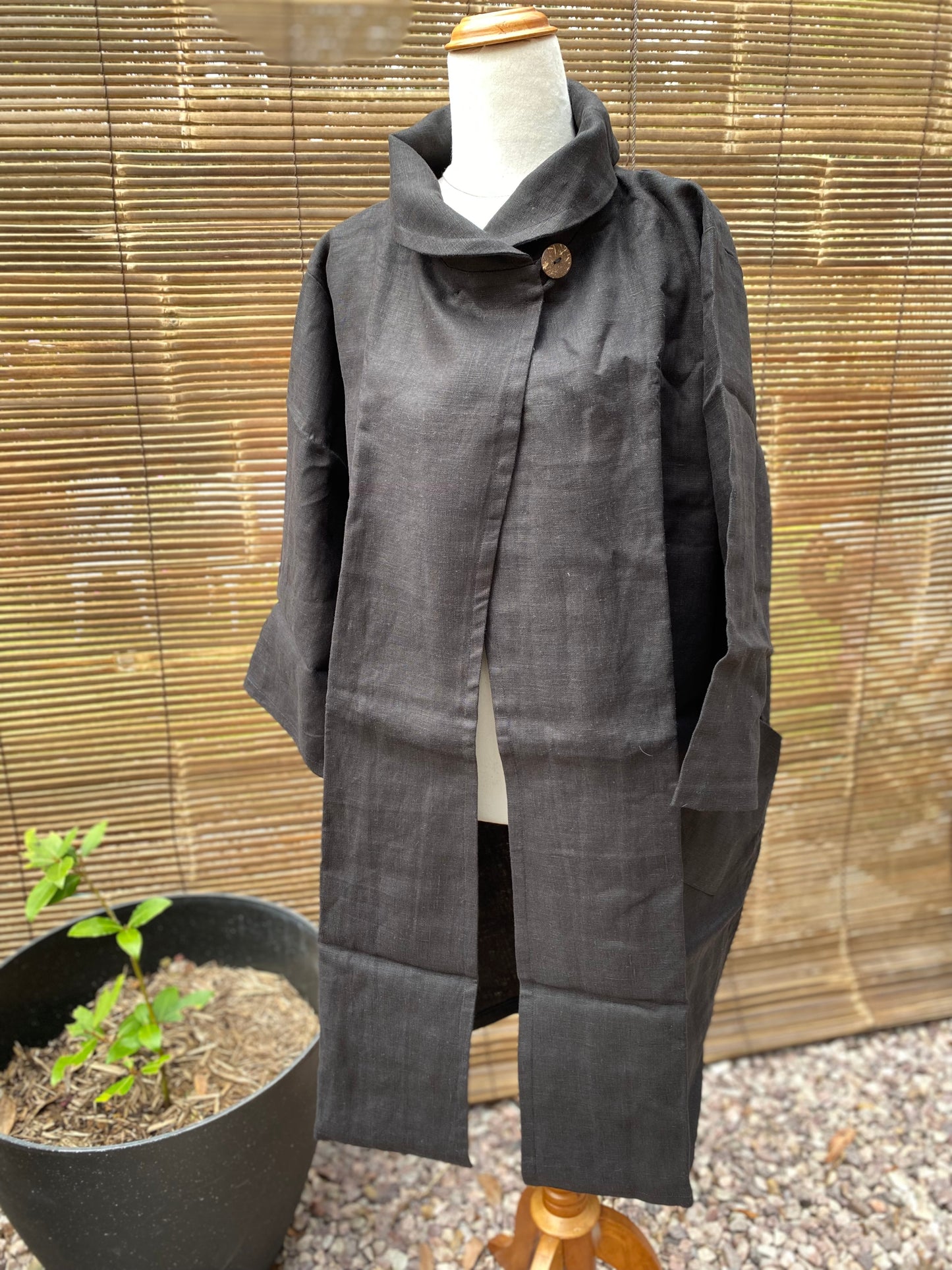 Duster Coat- Australian Designed Handmade Linen Clothing -Dragonfly Tasmania