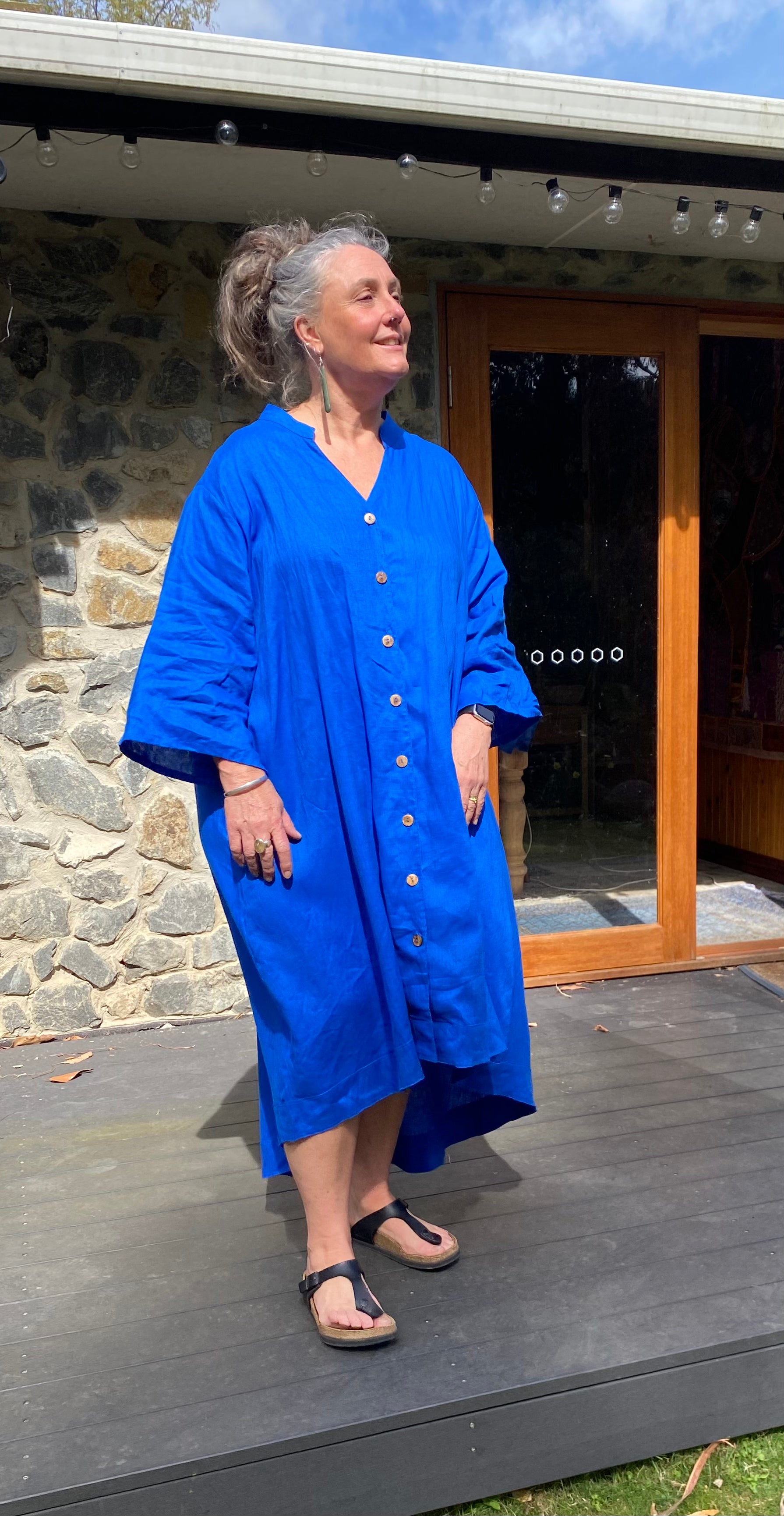 Tunic Dress Coat- Australian Designed Handmade Linen Clothing -Dragonfly Tasmania