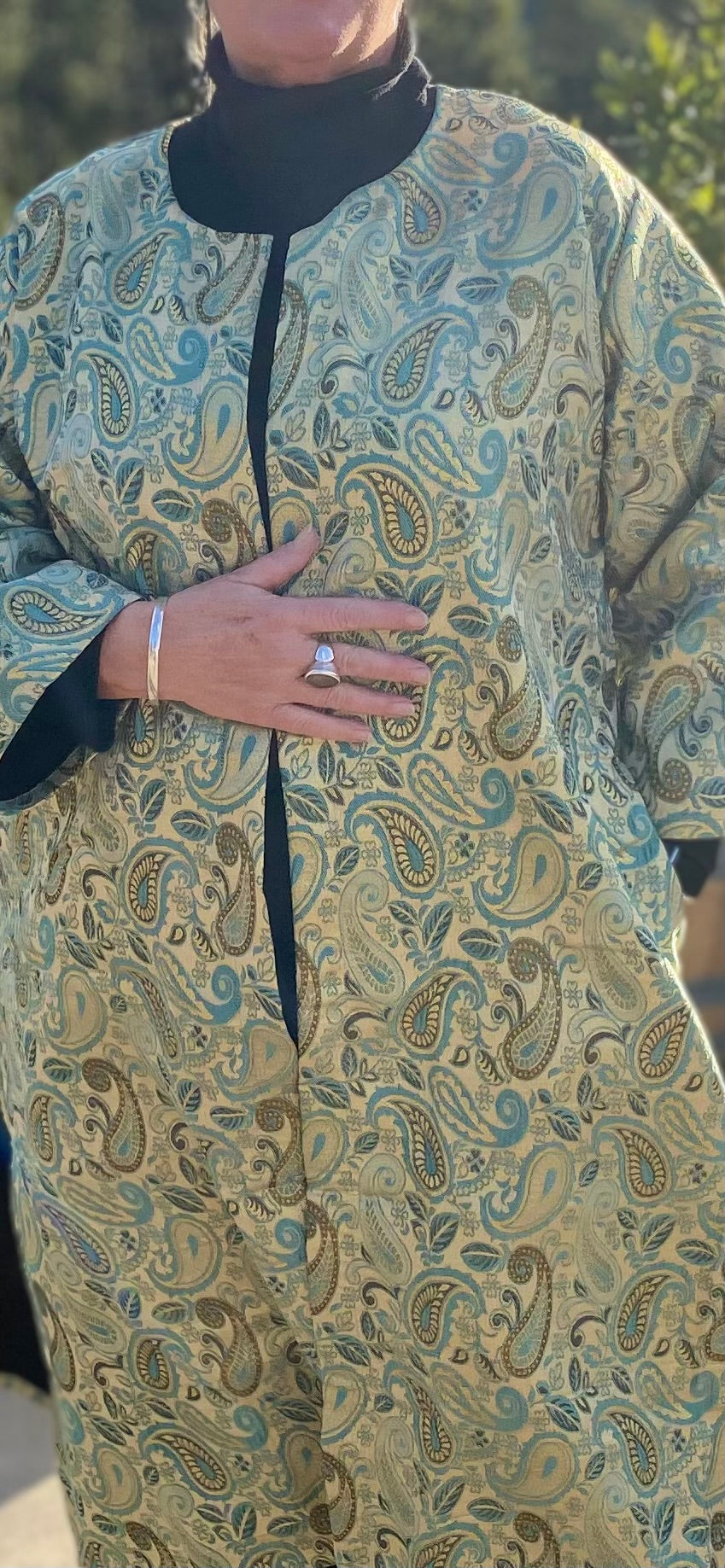 Brocade Kurta Jacket- Australian Designed Handmade Linen Clothing -Dragonfly Tasmania