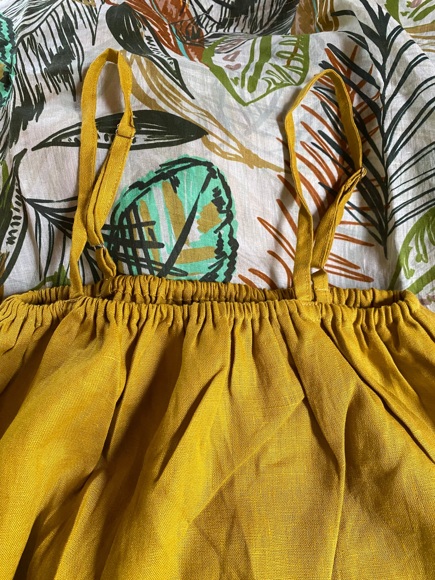 Tropical Linen Layer Dress- Australian Designed Handmade Linen Clothing -Dragonfly Tasmania