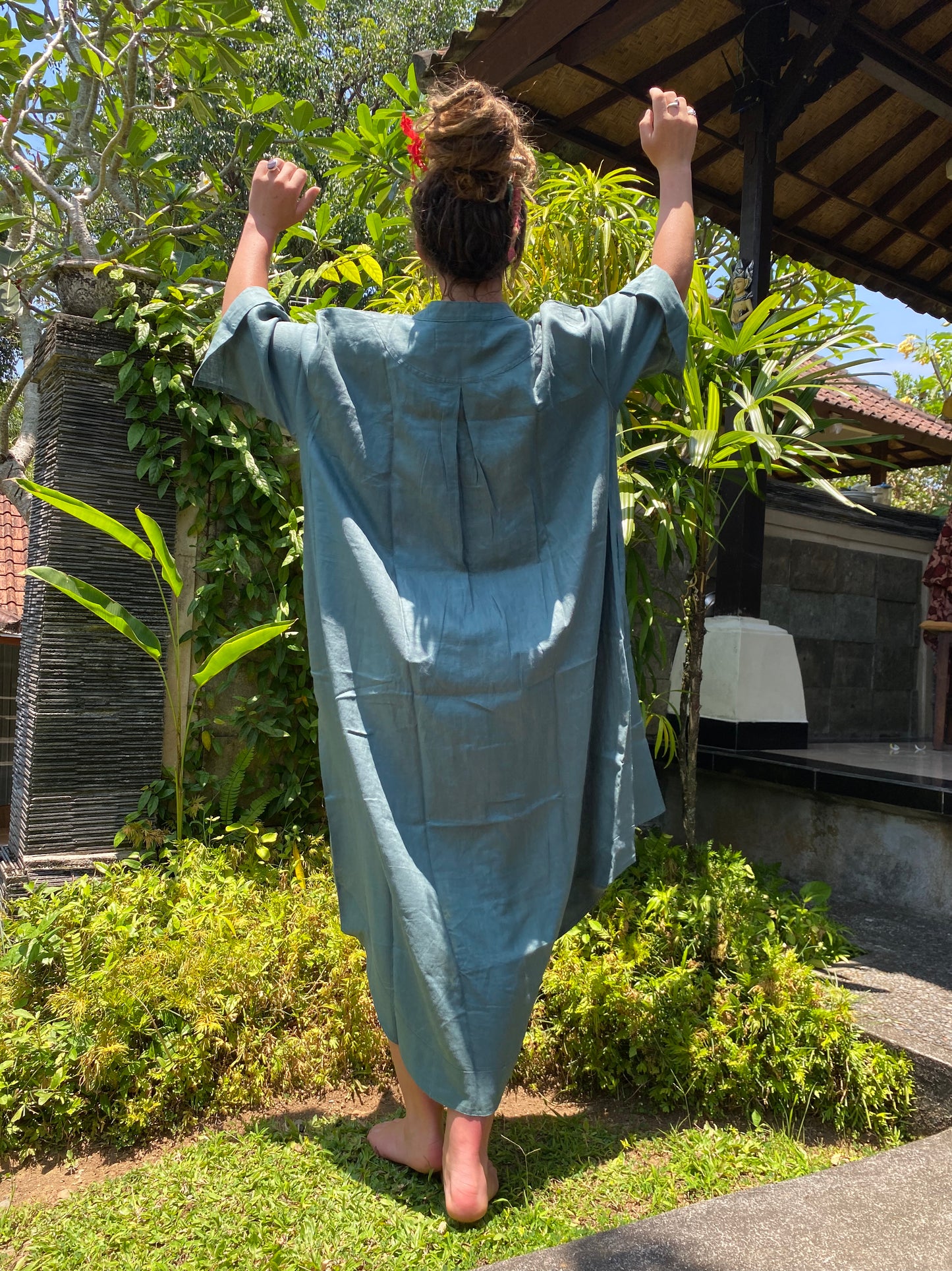 Tunic Dress Coat- Australian Designed Handmade Linen Clothing -Dragonfly Tasmania