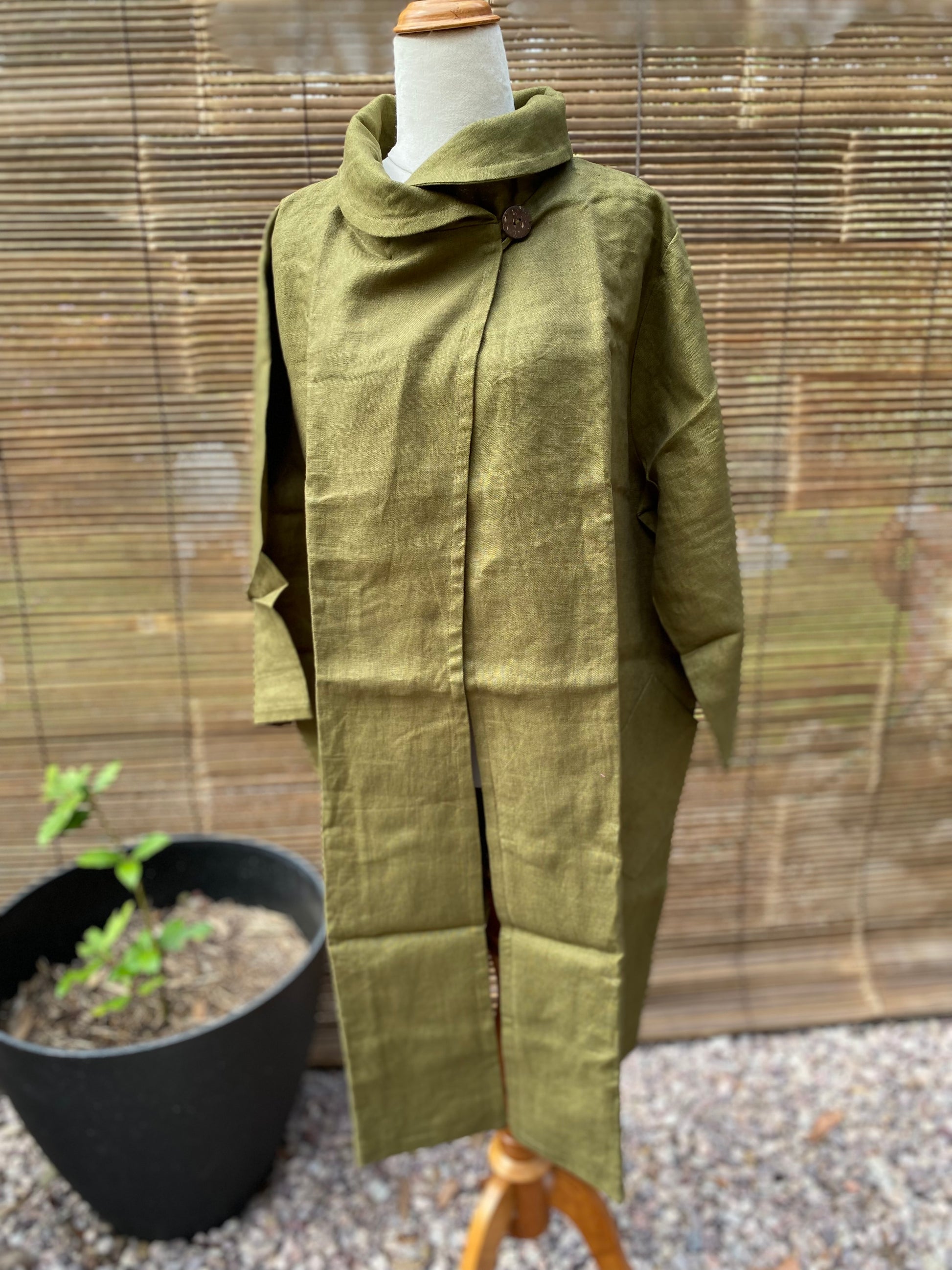 Duster Coat- Australian Designed Handmade Linen Clothing -Dragonfly Tasmania