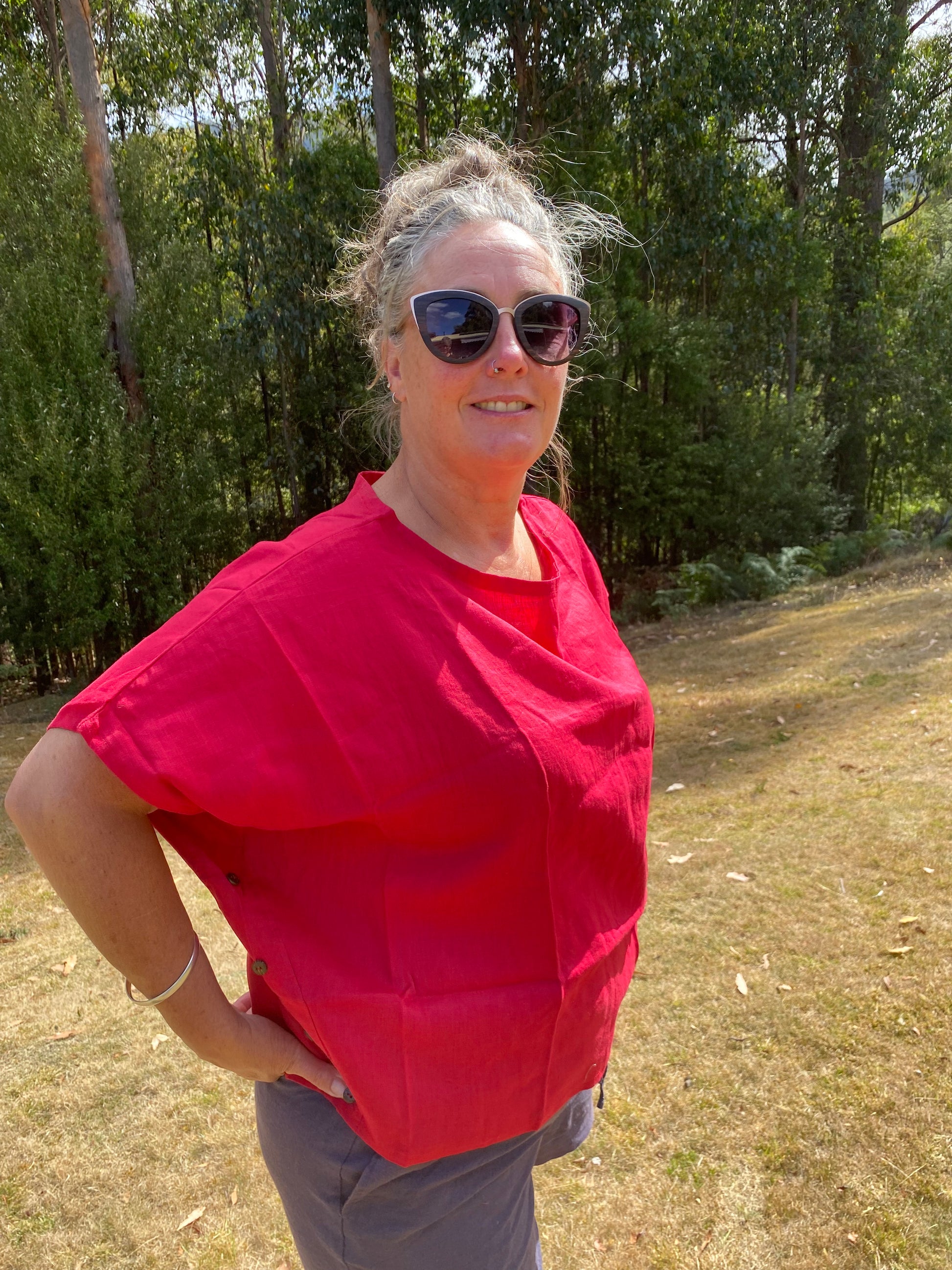 Summer Top- Australian Designed Handmade Linen Clothing -Dragonfly Tasmania