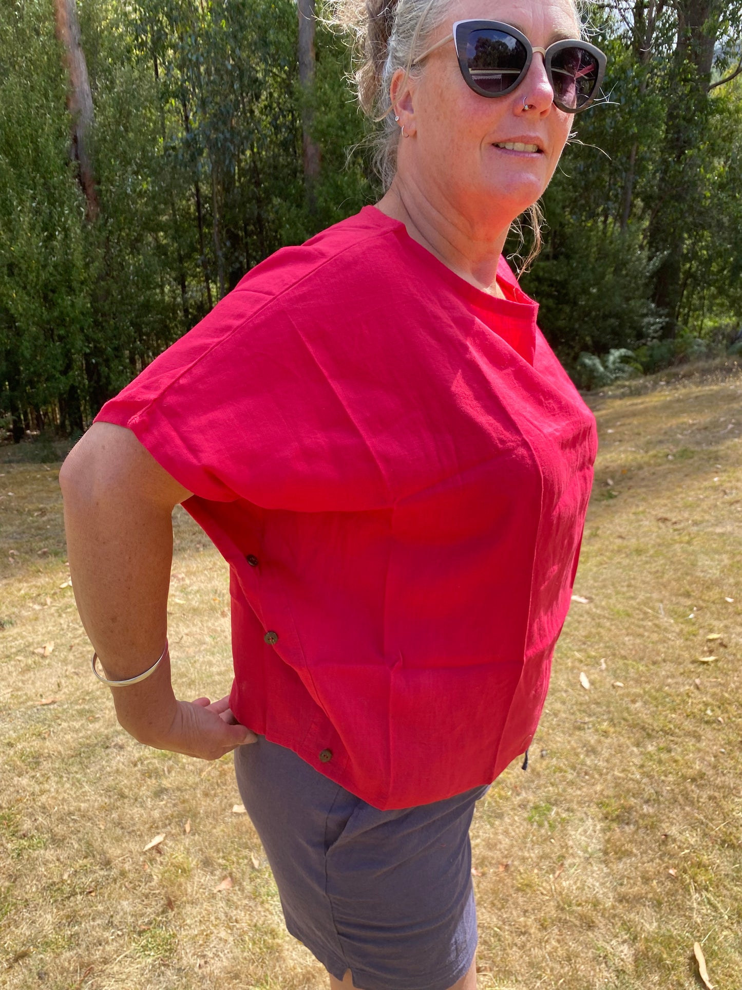 Summer Top- Australian Designed Handmade Linen Clothing -Dragonfly Tasmania