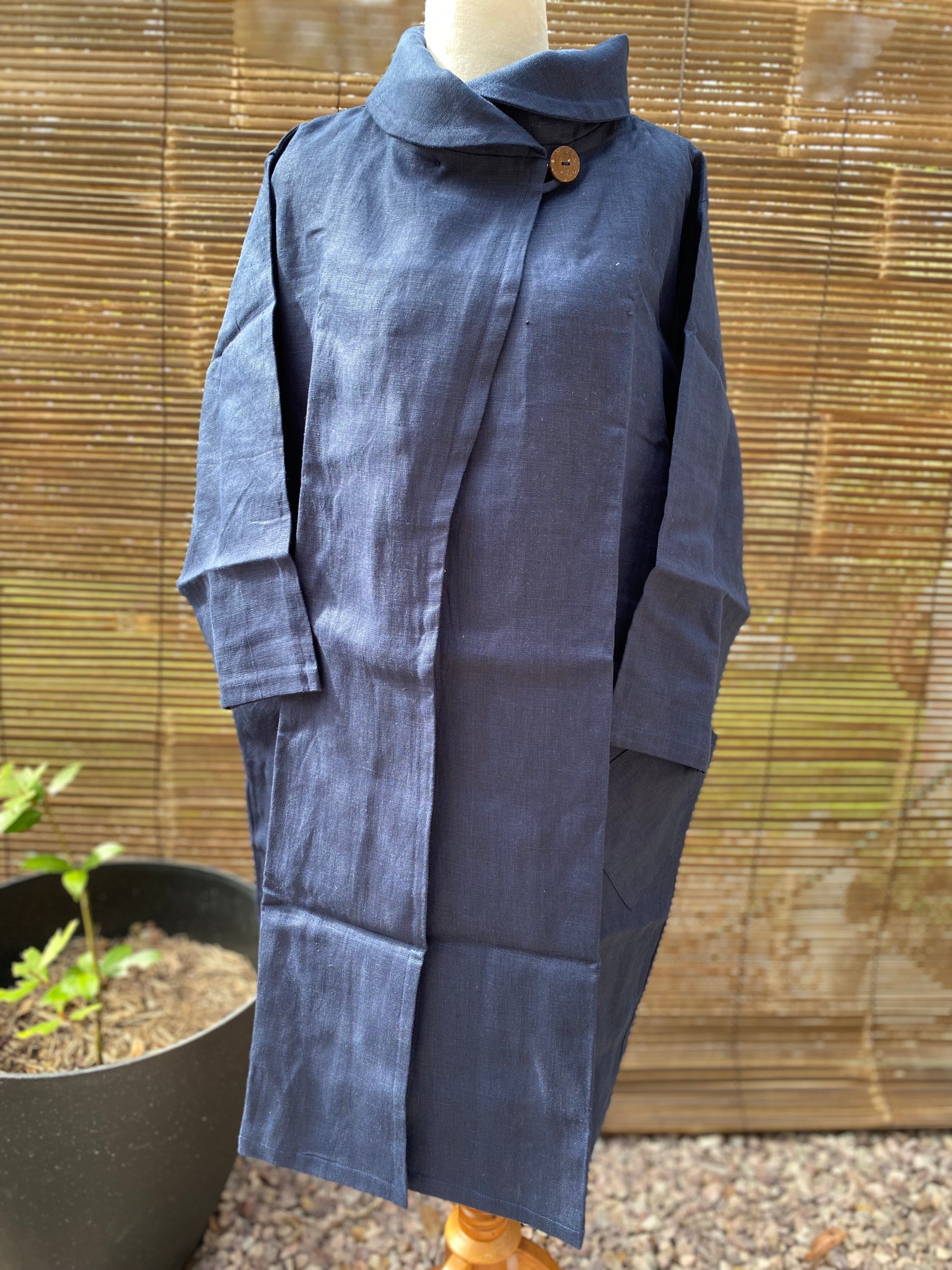Duster Coat- Australian Designed Handmade Linen Clothing -Dragonfly Tasmania