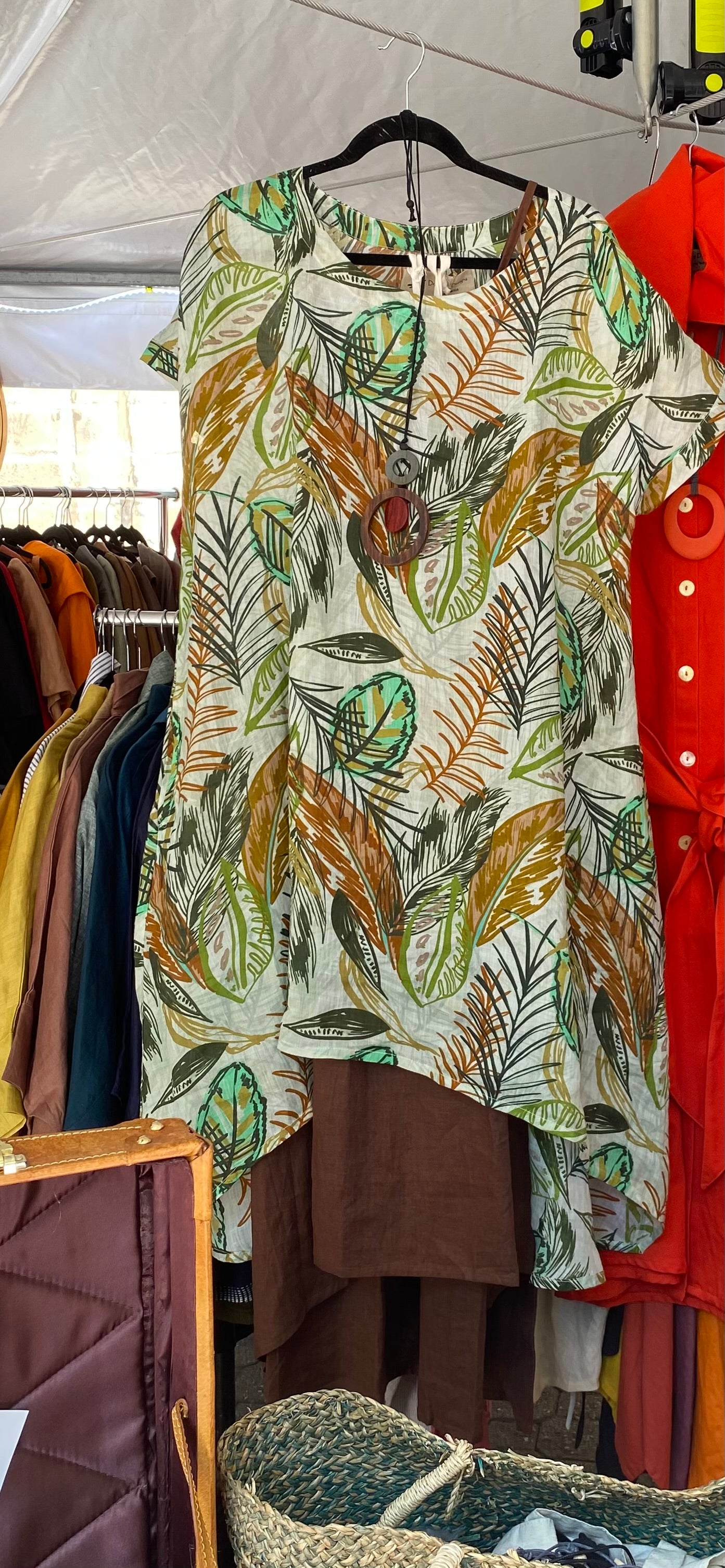 Tropical Linen Layer Dress- Australian Designed Handmade Linen Clothing -Dragonfly Tasmania