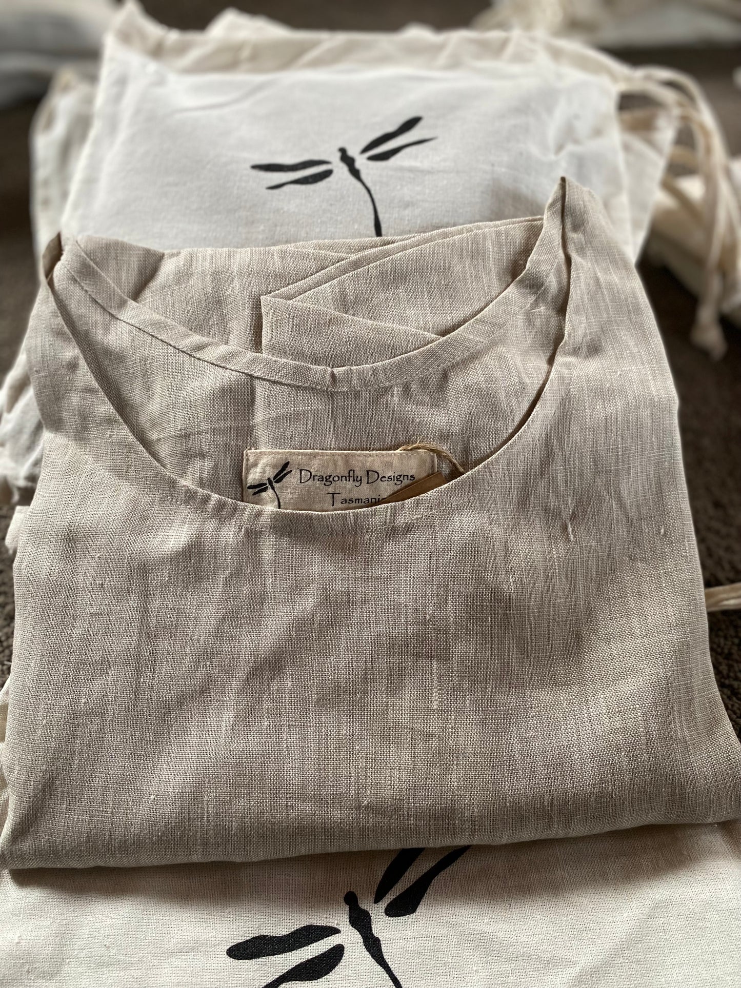 Zeb Tunic- Australian Designed Handmade Linen Clothing -Dragonfly Tasmania