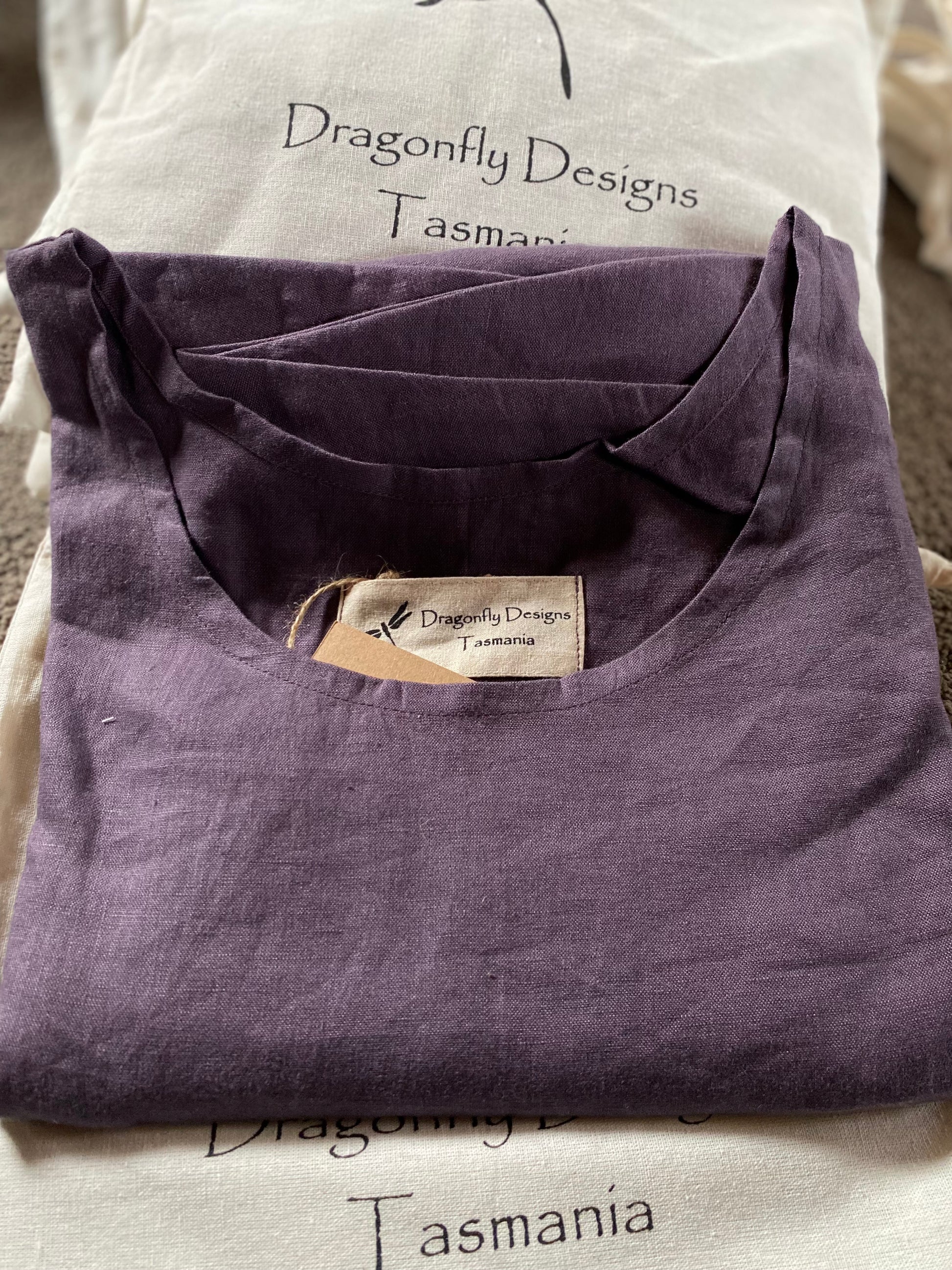 Zeb Tunic- Australian Designed Handmade Linen Clothing -Dragonfly Tasmania