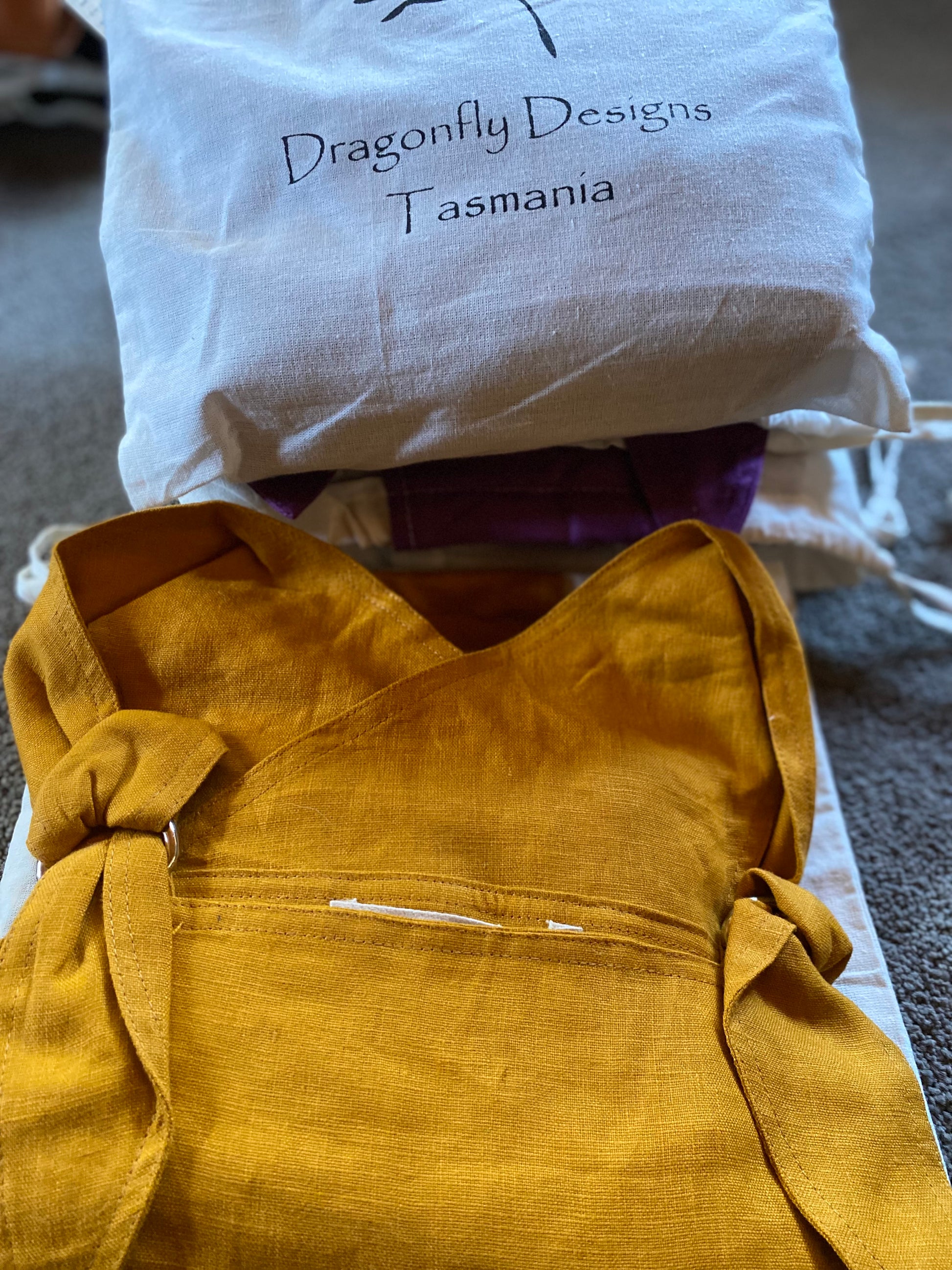 Overall Dress- Australian Designed Handmade Linen Clothing -Dragonfly Tasmania