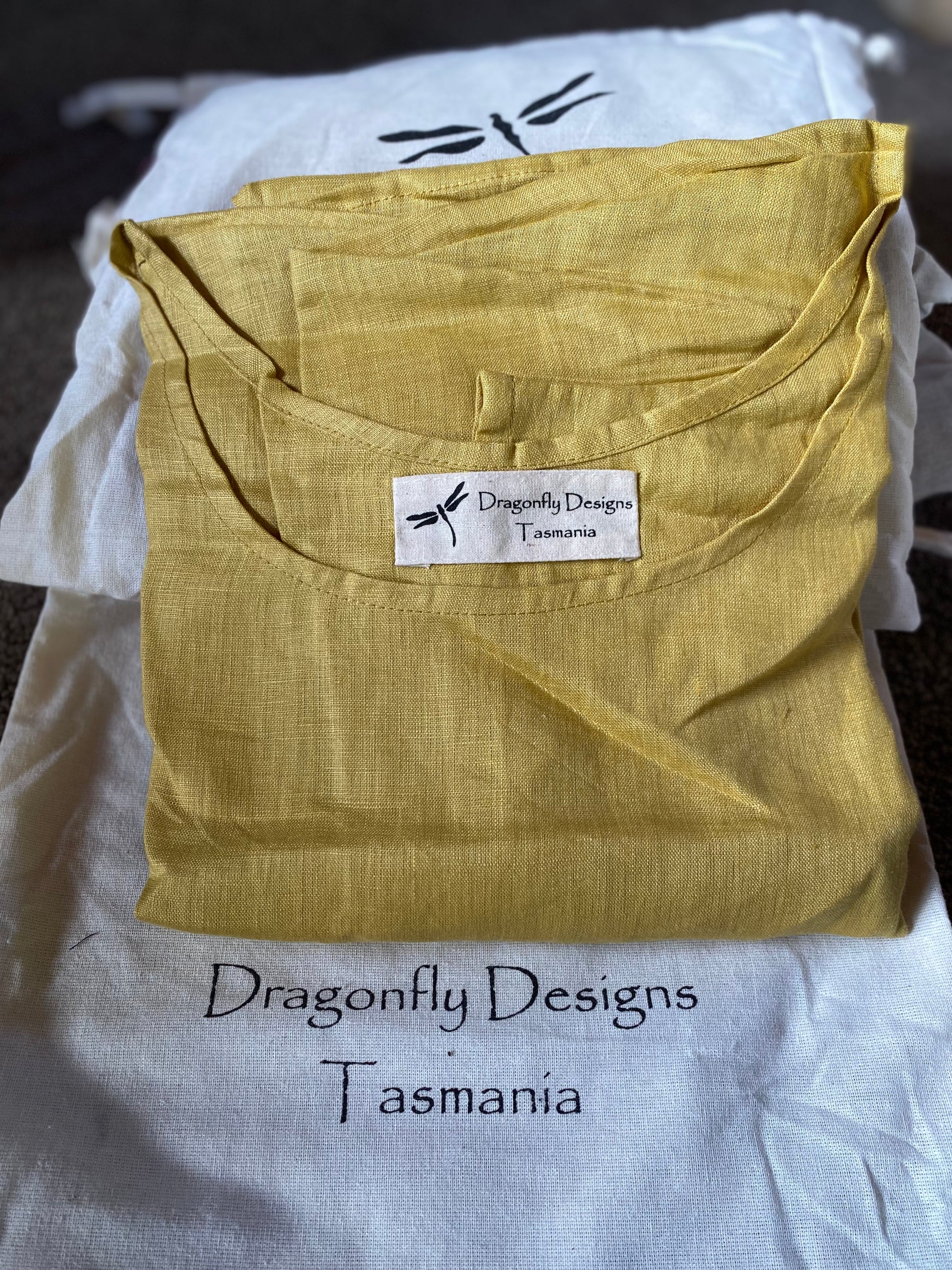 Zeb Tunic- Australian Designed Handmade Linen Clothing -Dragonfly Tasmania