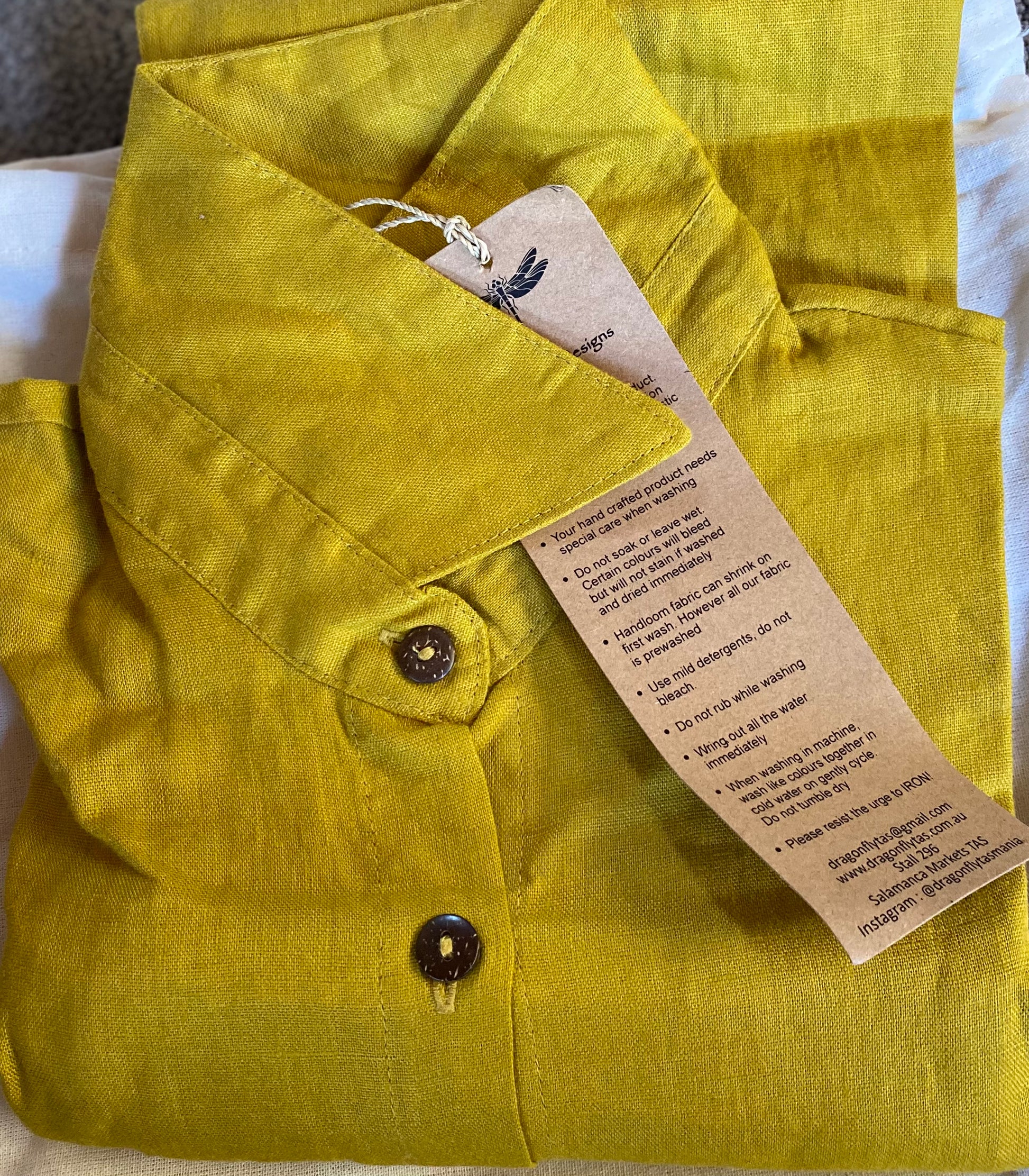 The Shirt- Australian Designed Handmade Linen Clothing -Dragonfly Tasmania