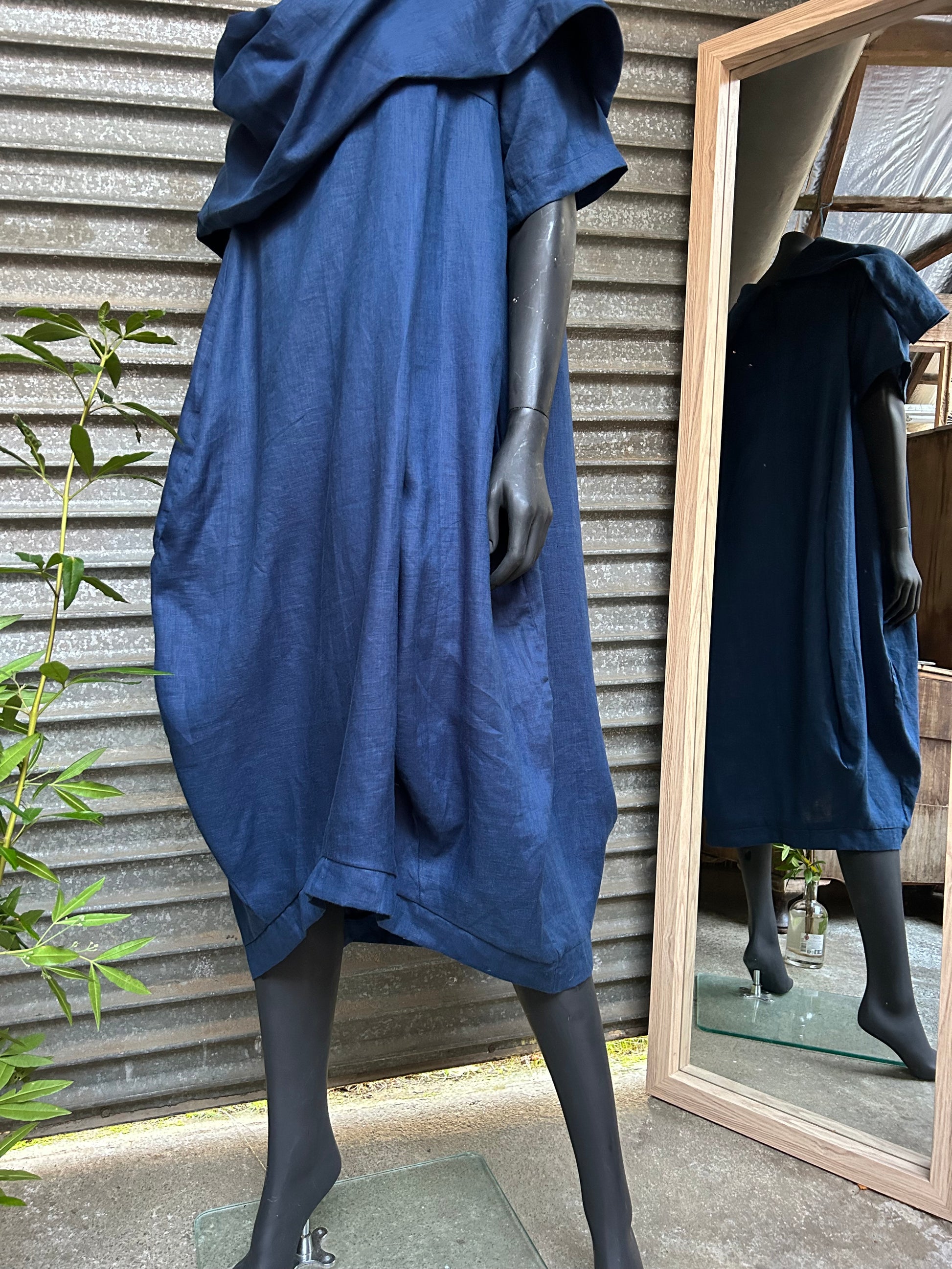 Lucy neck dress- Australian Designed Handmade Linen Clothing -Dragonfly Tasmania