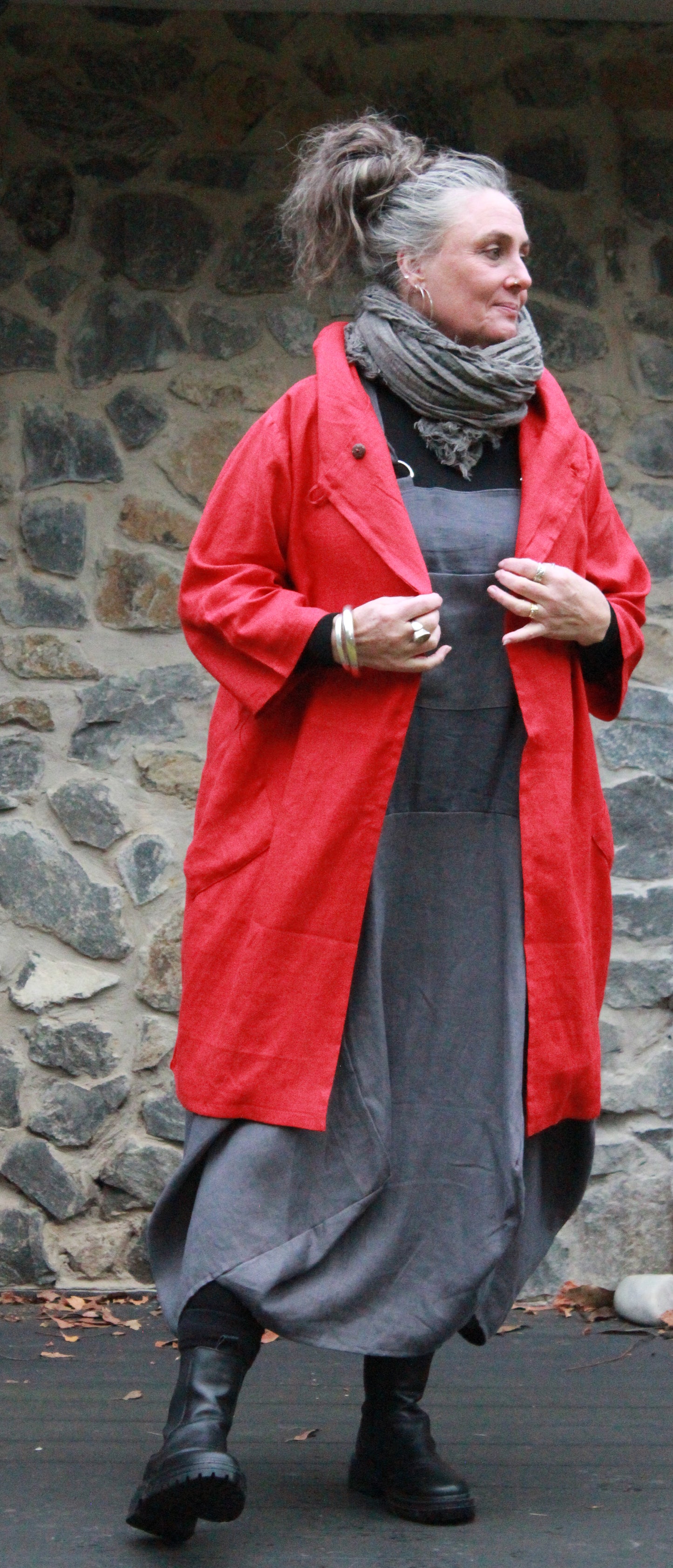 Duster Coat- Australian Designed Handmade Linen Clothing -Dragonfly Tasmania