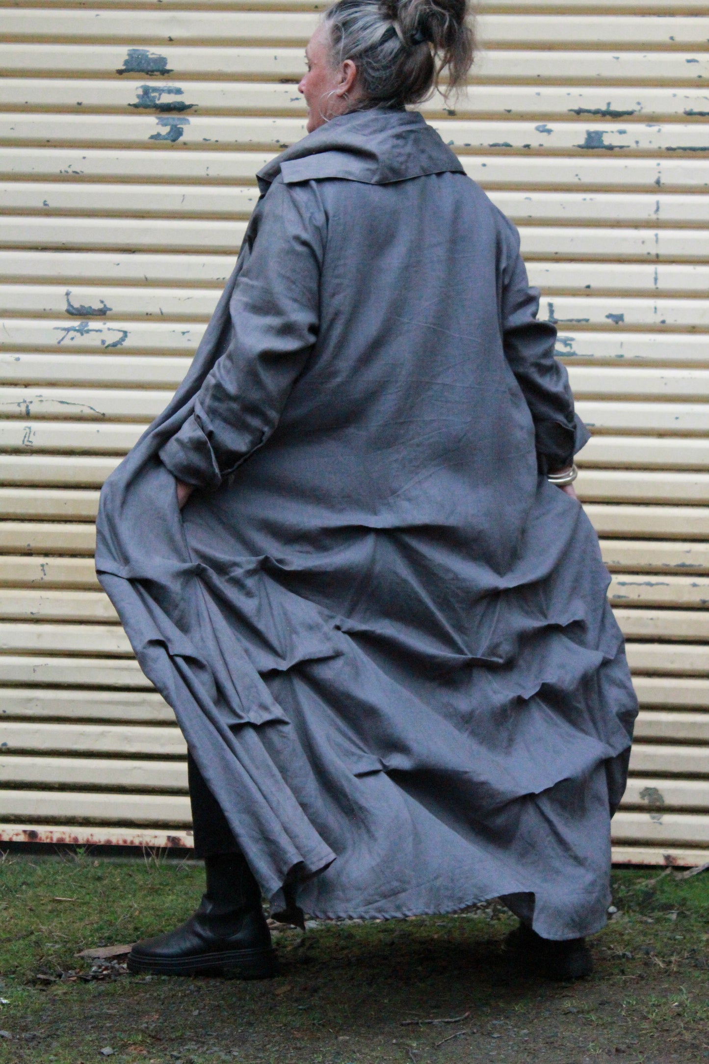 Simone Coat Dress- Australian Designed Handmade Linen Clothing -Dragonfly Tasmania