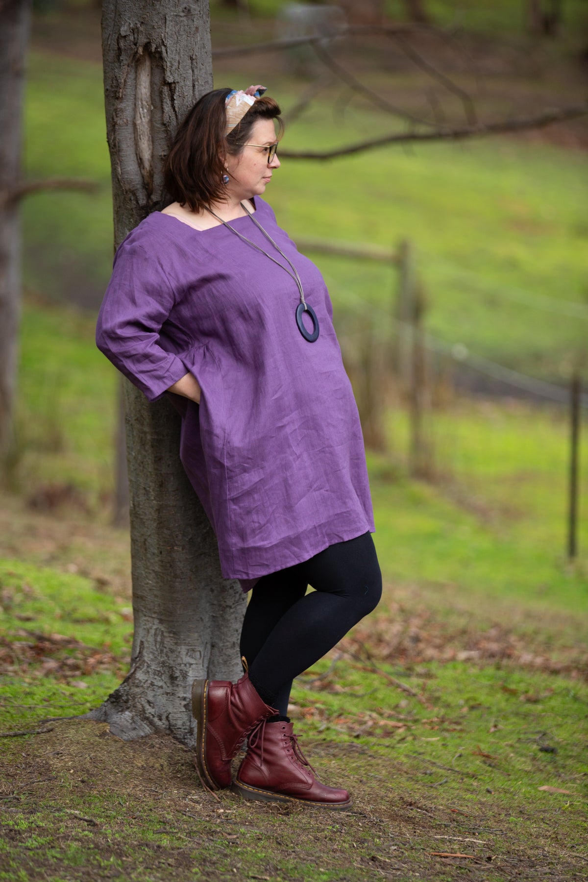 Jen Tunic Dress- Australian Designed Handmade Linen Clothing -Dragonfly Tasmania