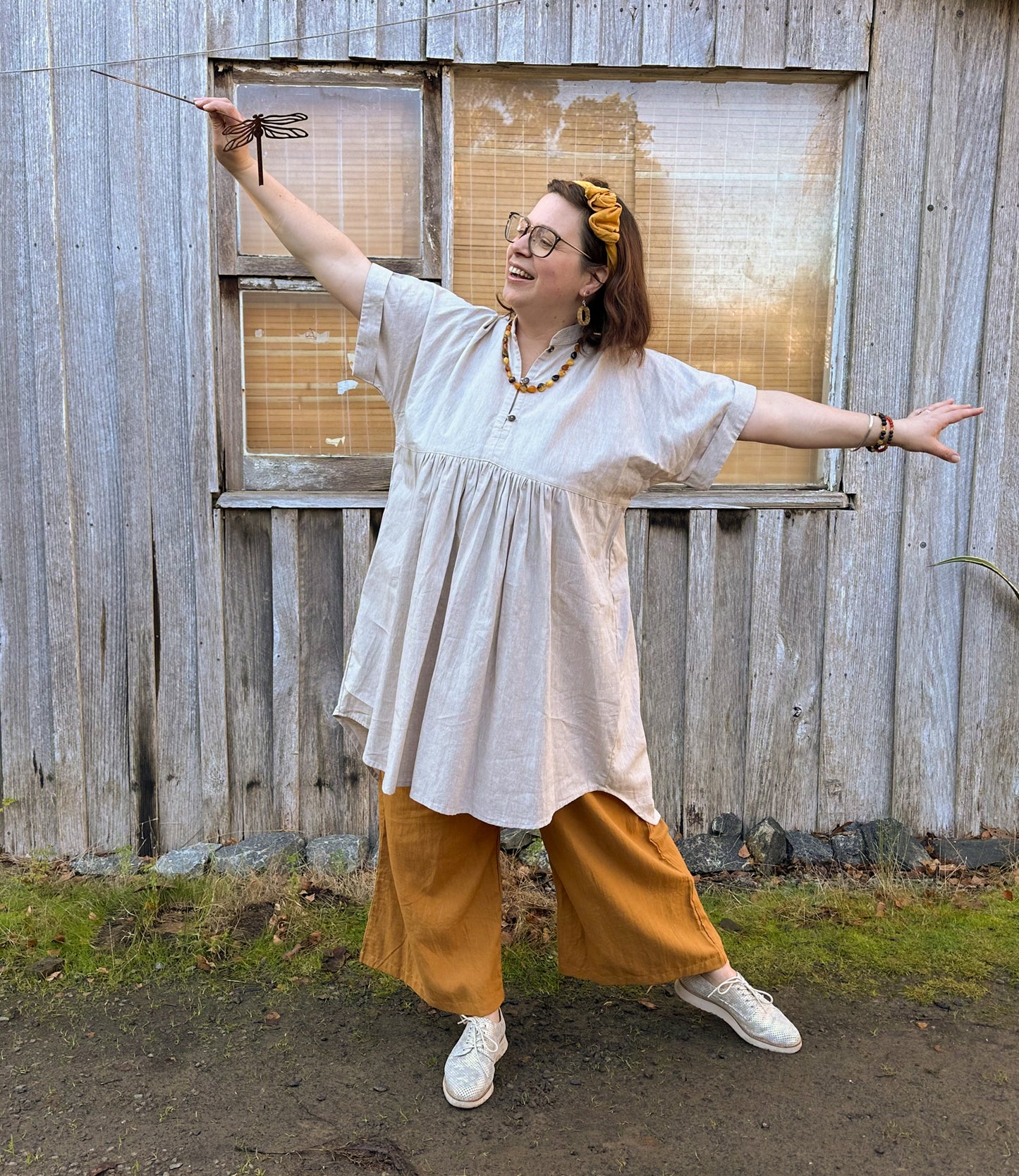 Holiday Dress- Australian Designed Handmade Linen Clothing -Dragonfly Tasmania