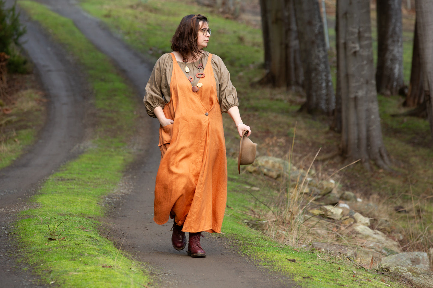 Spaghetti Wrap Dress- Australian Designed Handmade Linen Clothing -Dragonfly Tasmania