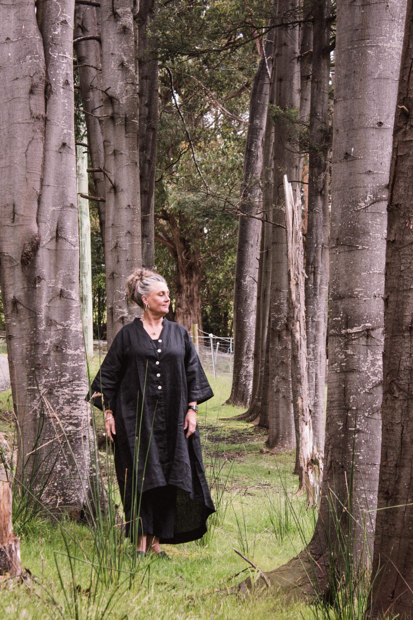 Tunic Dress Coat- Australian Designed Handmade Linen Clothing -Dragonfly Tasmania