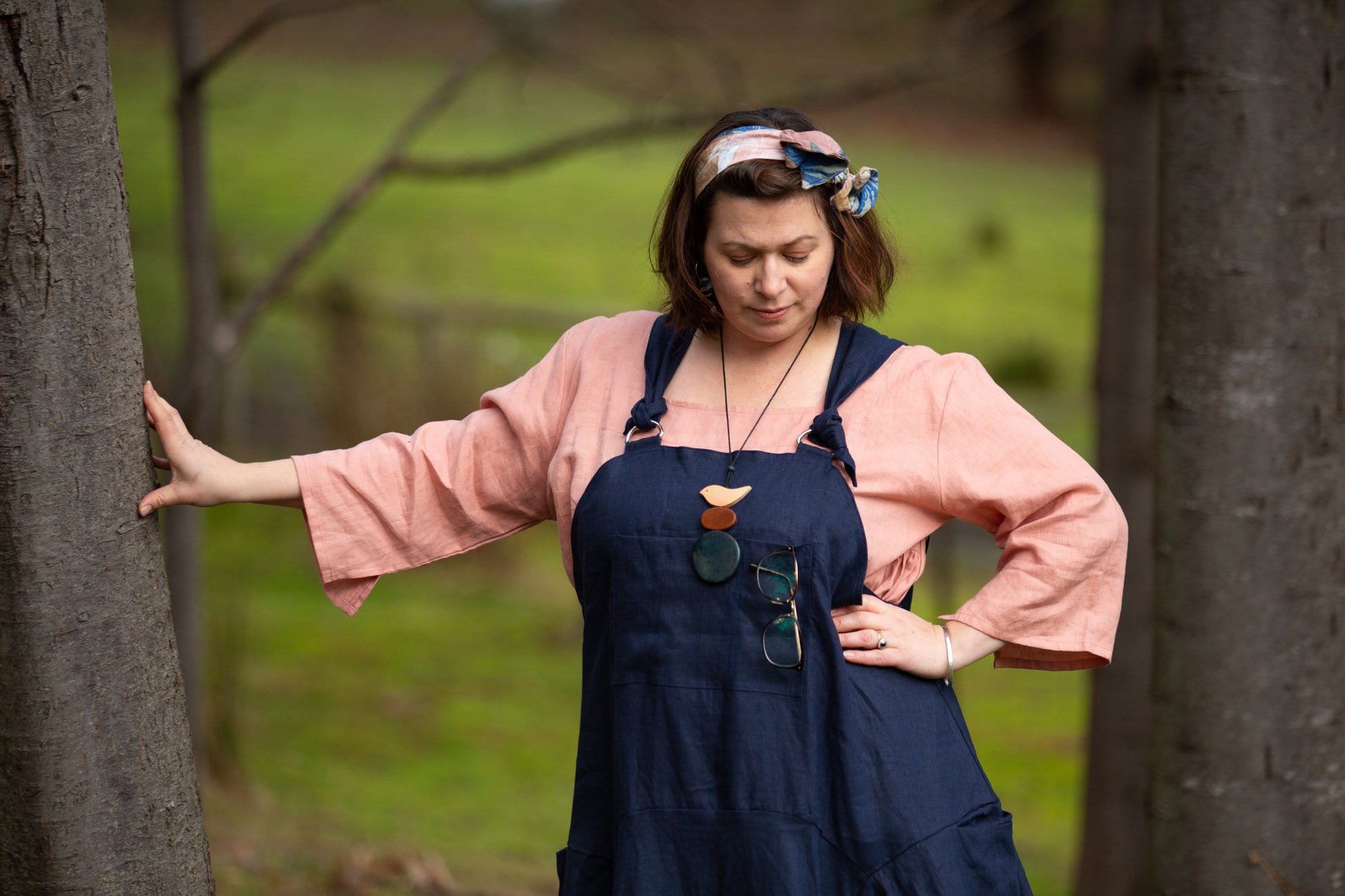 Overall Dress- Australian Designed Handmade Linen Clothing -Dragonfly Tasmania