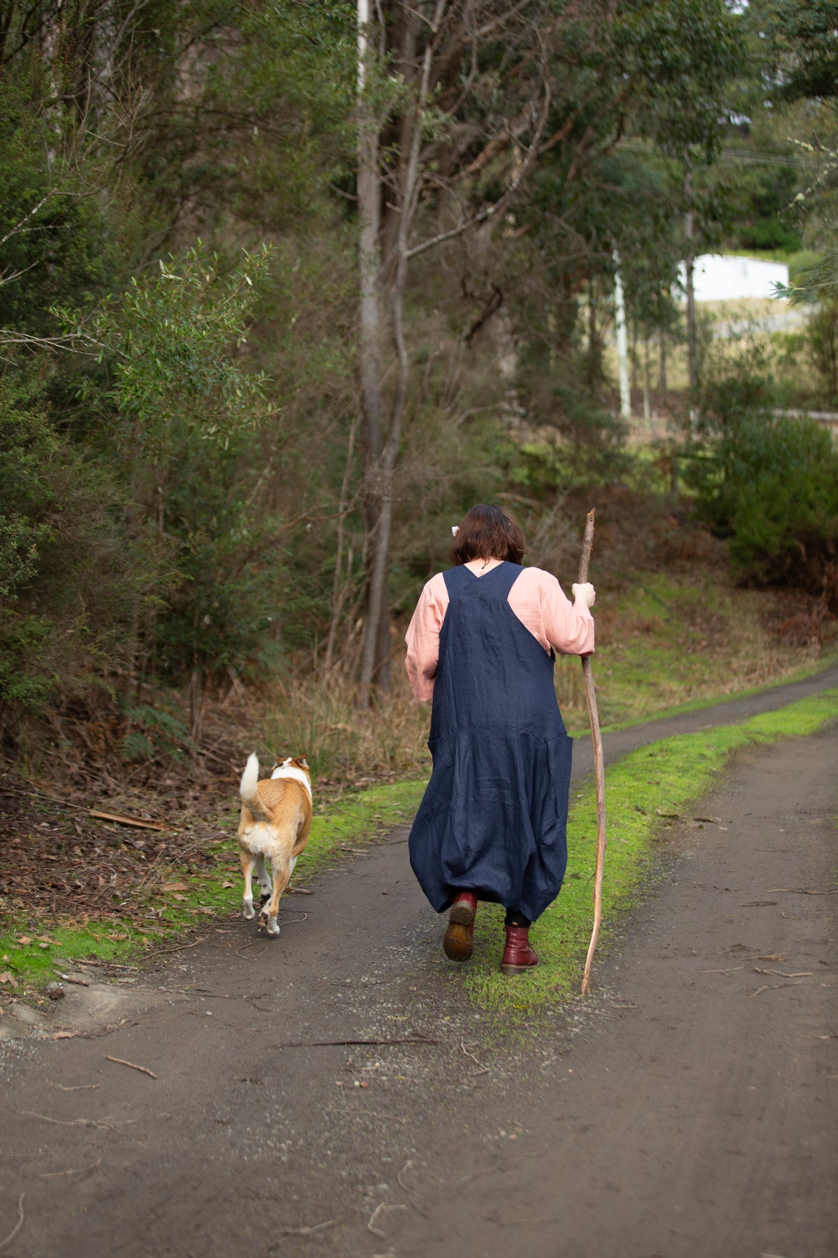 Overall Dress- Australian Designed Handmade Linen Clothing -Dragonfly Tasmania