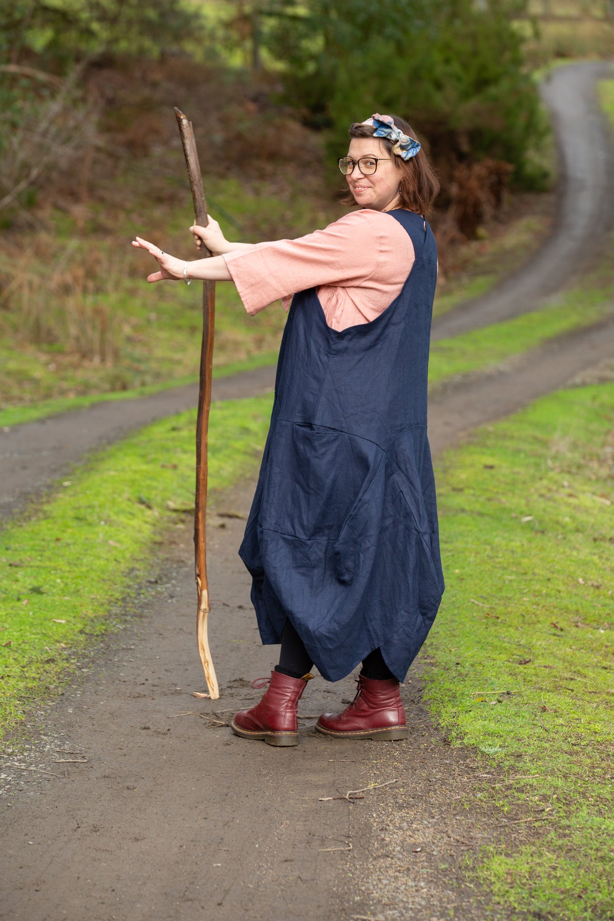 Overall Dress- Australian Designed Handmade Linen Clothing -Dragonfly Tasmania